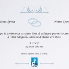 Partecipazioni matrimonio solidali AIRC